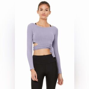 BUNDLE ALO YOGA  BARRE LONG-SLEEVE BUNDLE SIZE LARGE PINK AND PURPLE